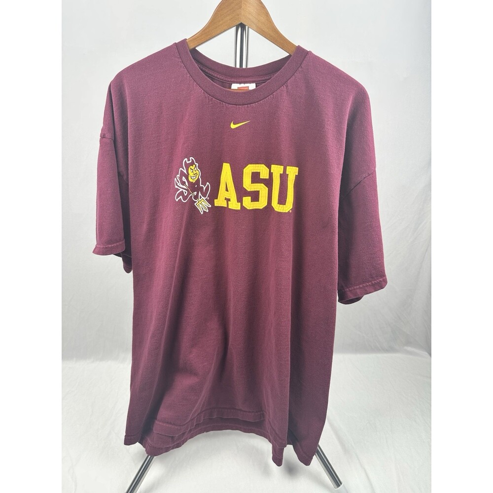 Nike Team ASU Arizona State Sun Devils Maroon T-Shirt Mens XXL Sparky Mascot